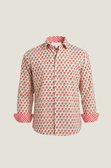 Men's Organic Cotton Shirt | Stamp White/Red/Blue