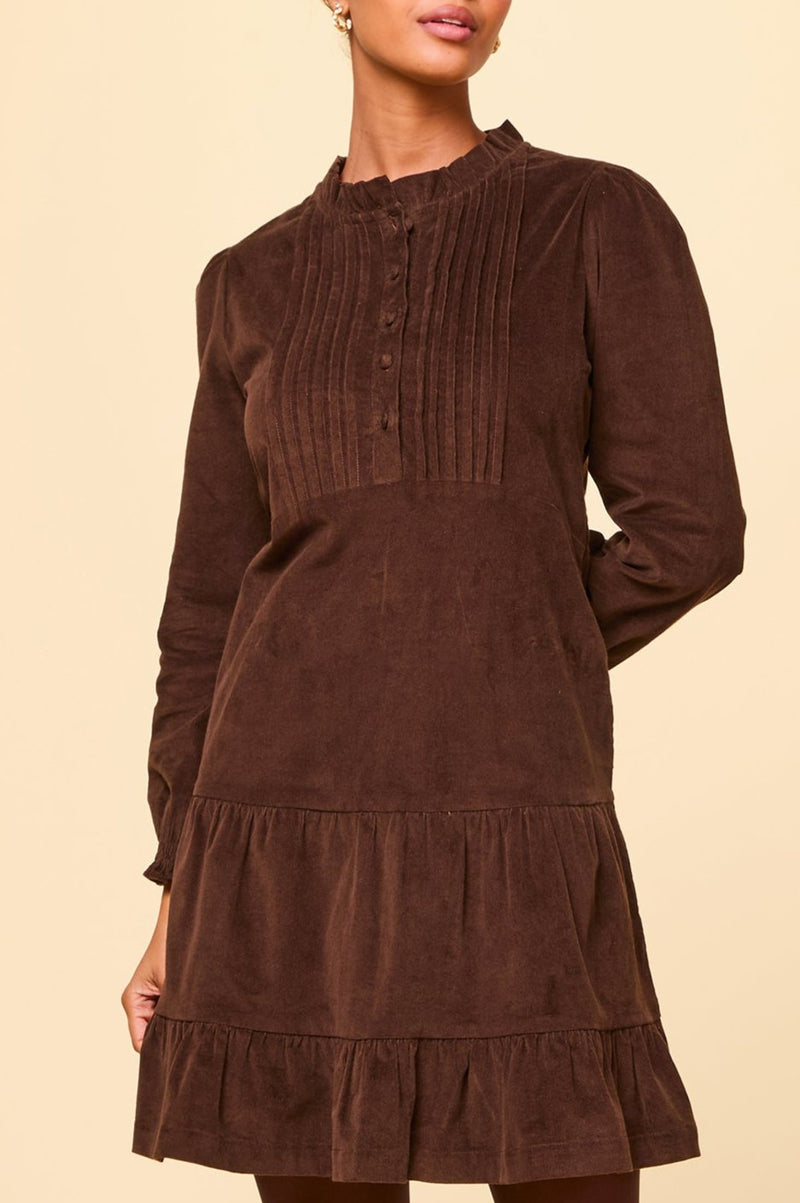 Aspiga Ladies Sustainable Stema Mini Cotton Corduroy Mini Dress
