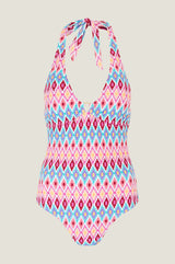 Recycled Halterneck Swimsuit | Aztec Multi