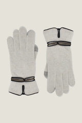 SANTACANA Touchscreen Wool & Cashmere Blend Gloves | Cream/Brown