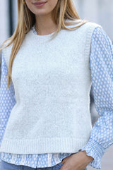 Alpaca Blend Knitted Tank | Ice Blue