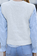 Alpaca Blend Knitted Tank | Ice Blue