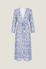 Tina Organic Cotton Cover Up | Soft Cheetah Print White/Navy
