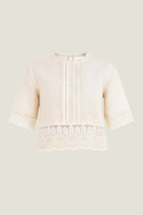 Linen Lace Top | Butter Milk Cream