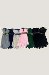 Touchscreen Wool & Cashmere Blend Gloves | Navy/Red