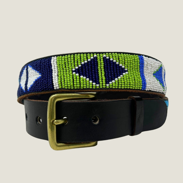 Aspiga Sustainable Kenyan Beaded Belt Leather and Glass  display picture 3