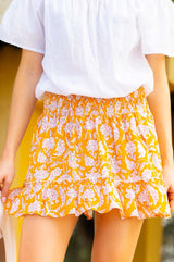 Emani Organic Cotton Skirt | Dianthus Yellow/White