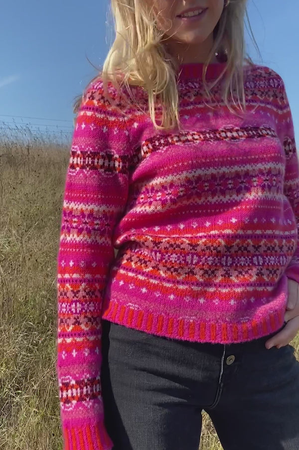 Westray Fairisle Sweater | Pink Punk