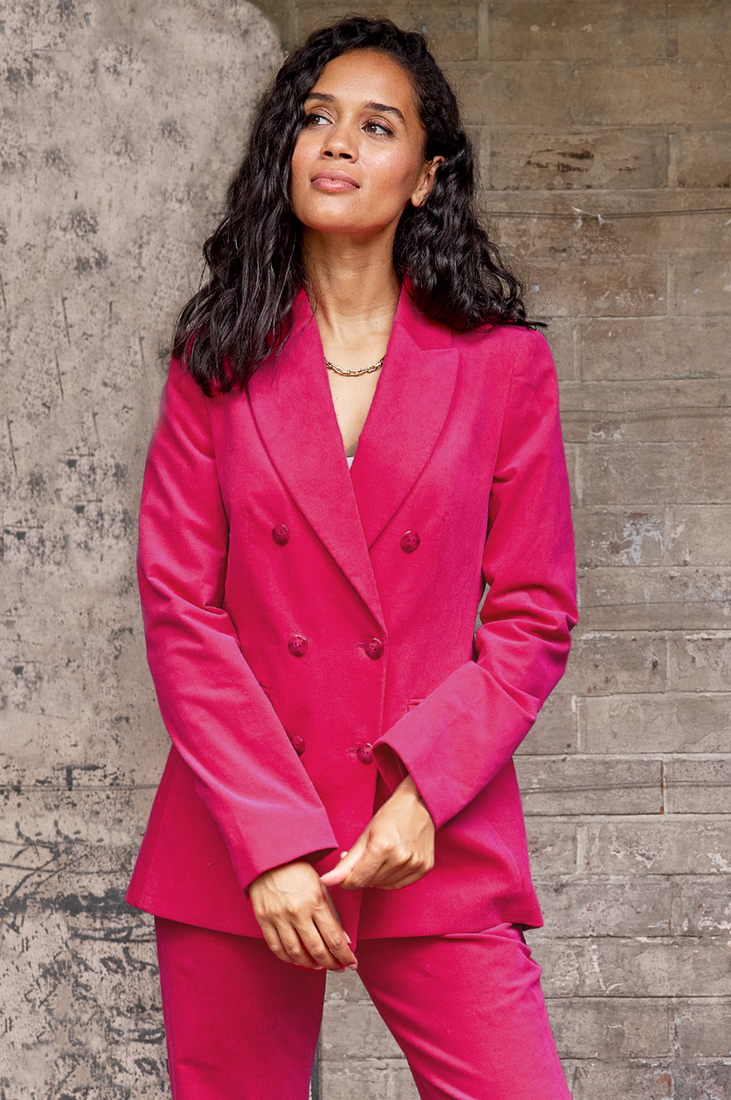 Pink cord blazer sale