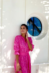 Maeve Tea Dress | Swirl Pink/White