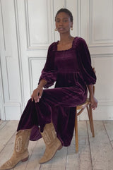 Nancy Velvet Dress | Berry
