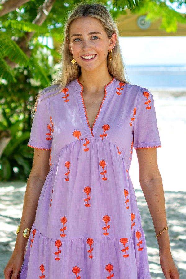 India-Embroidered-Dress-Lilac-Orange