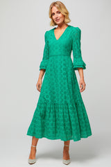 Victoria-Broiderie-Dress-Green