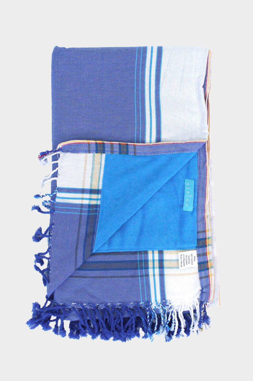 Kikoy Towel Denim Blue White