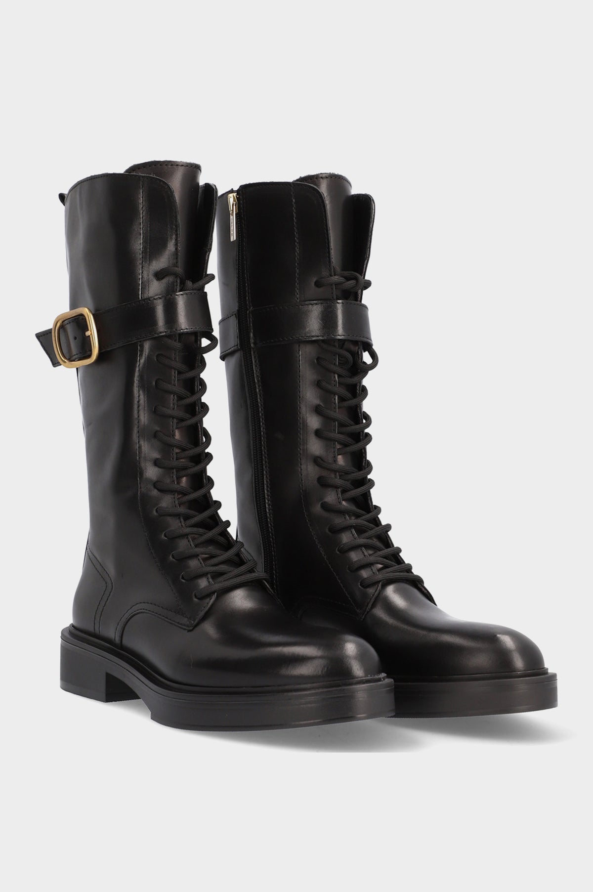 Long black lace up boots outlet