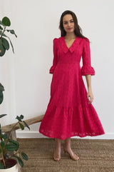 Victoria Broderie Dress | Coral