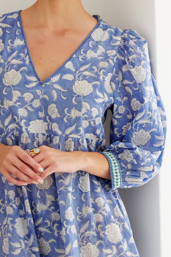 Evie-Short-Dress-Flower-Marina-Blue