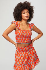 Bryony-Shirred-Top-Carnation-Orange