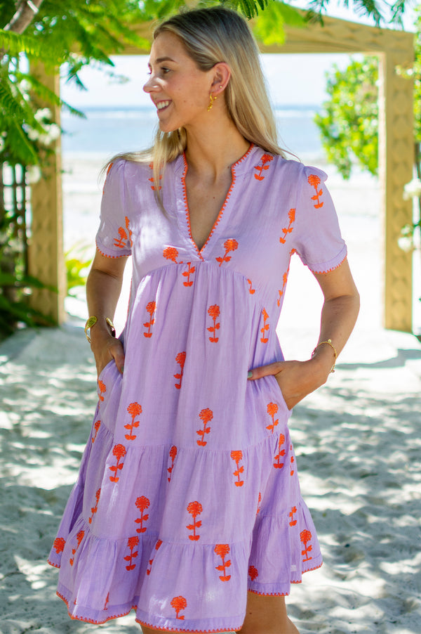 India-Embroidered-Dress-Lilac-Orange