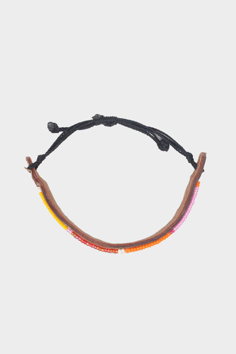 Leather-Beaded-Bracelet-Pink-Orange