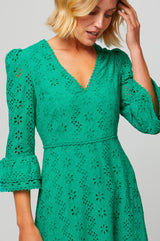 Victoria-Broiderie-Dress-Green
