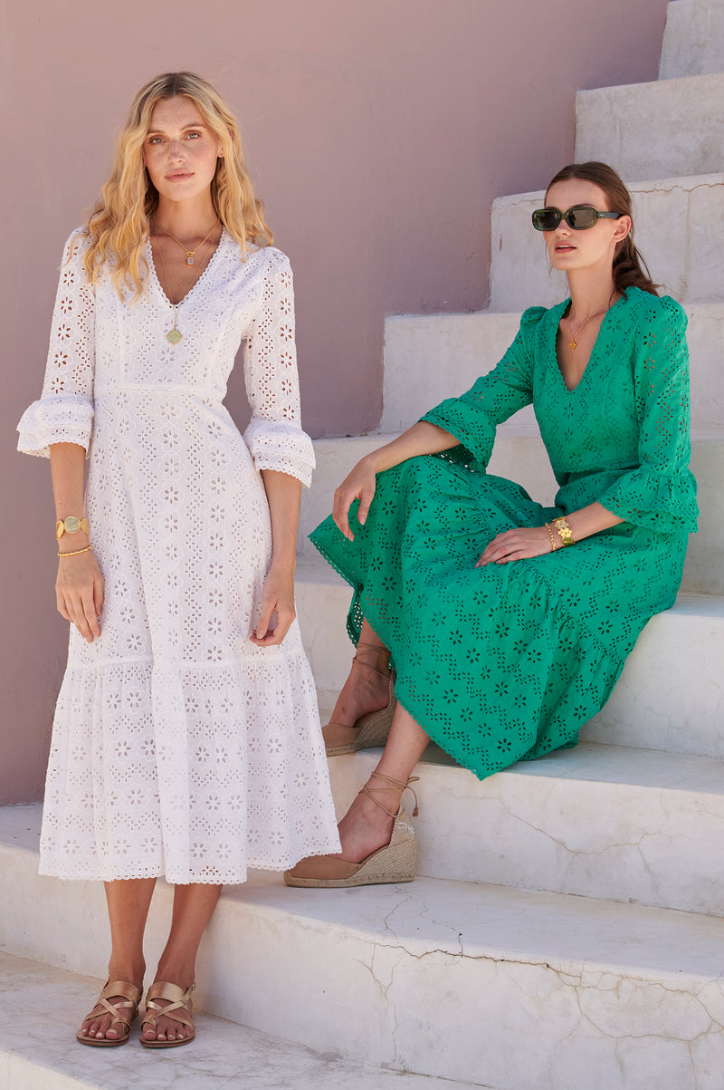 Victoria-Broiderie-Dress-Green