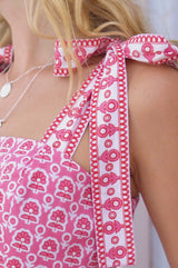 Tabitha Organic Cotton Maxi Dress | Pop Flower Coral