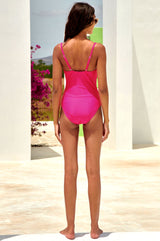 Recycled-Ruched-Swimsuit-Pink