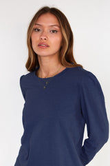 Long-Sleeve-Puff-Shoulder-T-Shirt-Navy