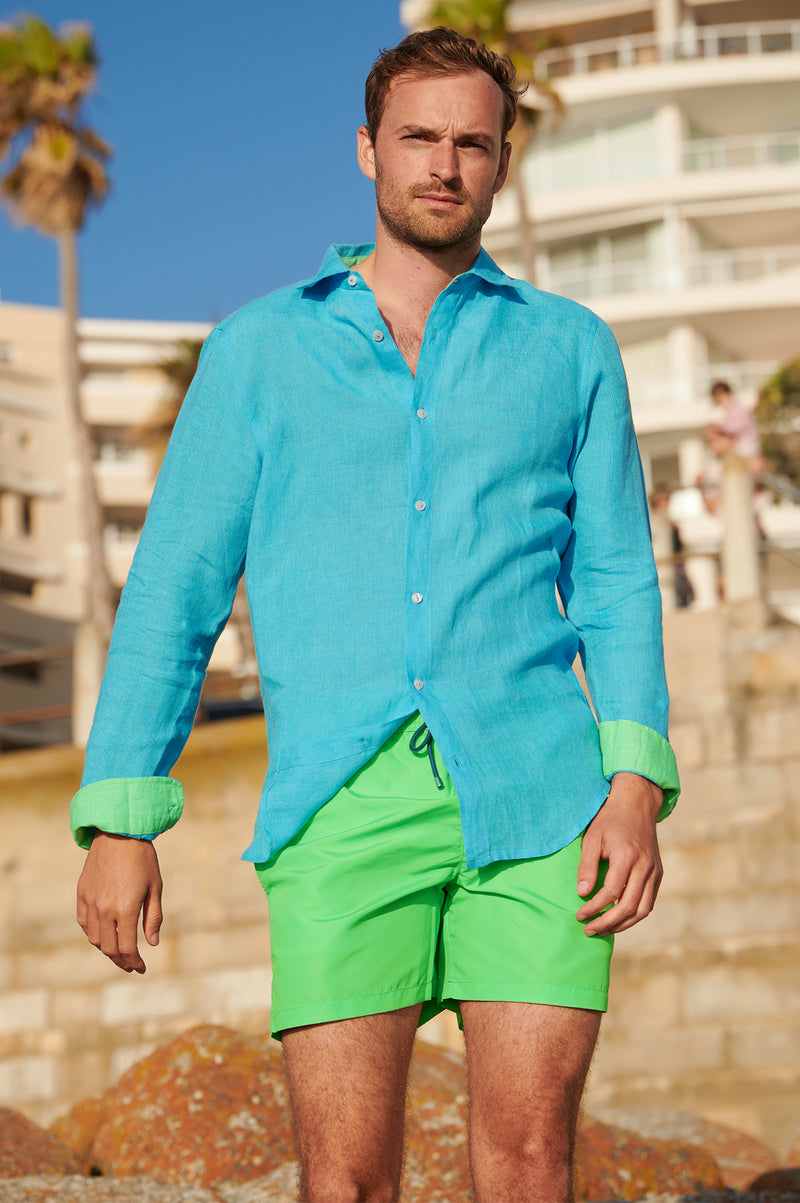 Mens turquoise dress shirt on sale