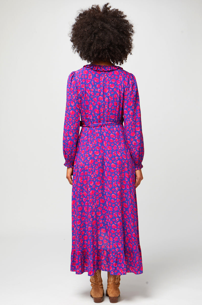 Demi-Long-Sleeve-Wrap-Dress-Cheetah-Blue/Pink