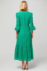 Victoria-Broiderie-Dress-Green