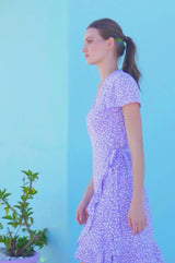 Chelsea Wrap Dress | Daisy Flower Lilac
