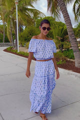 Ilana Organic Cotton Top | Pineapple White Blue