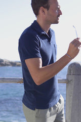 Men's Towelling Polo Shirt | Navy