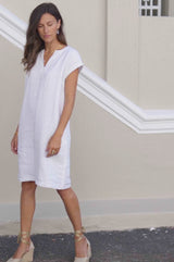 Dori Linen Dress | White