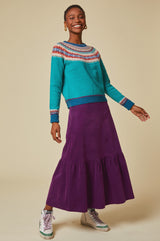 Sylvia-Corduroy-Midi-Skirt-Purple