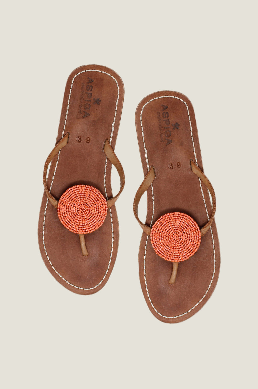 Disc Leather Sandals