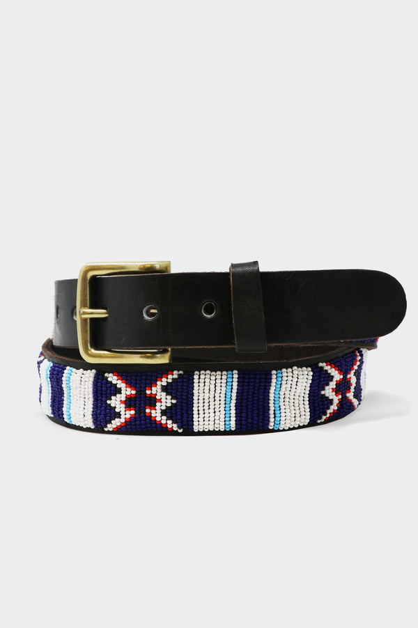 Faru Leather Belt | Dark Blue