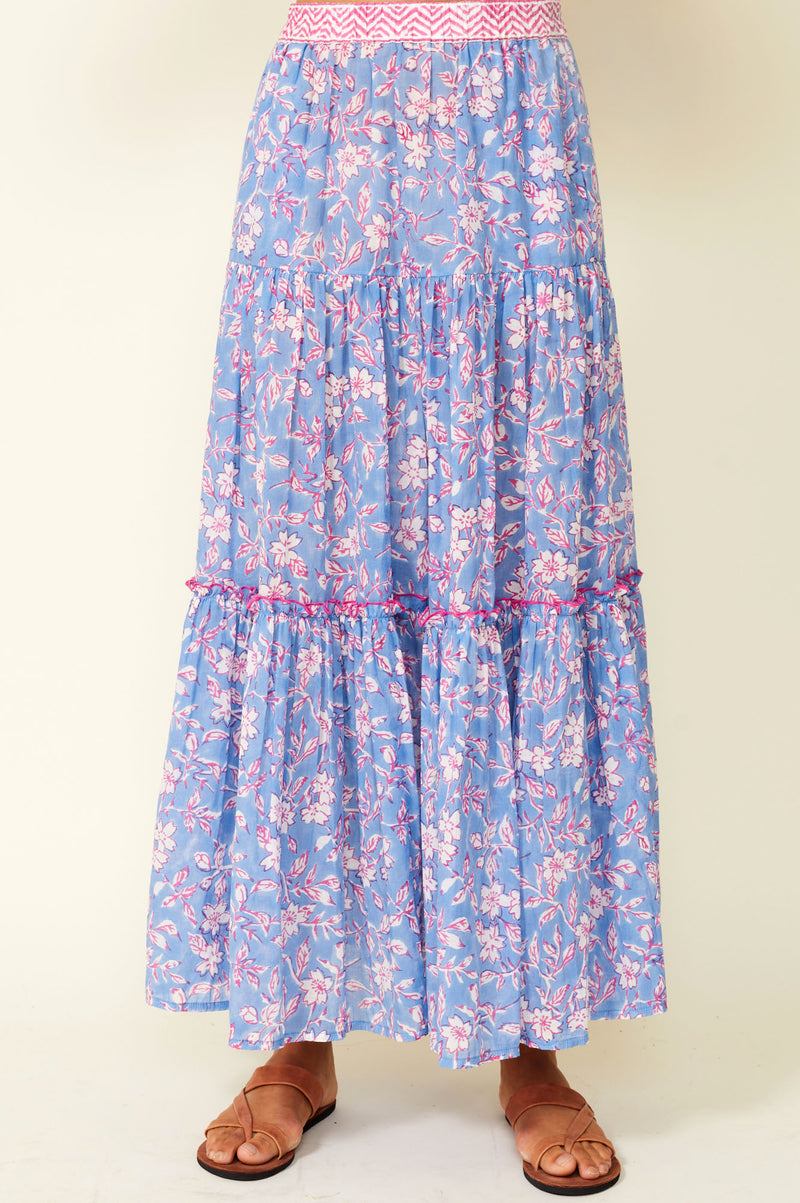 Becks Skirt | Flower Marina Blue
