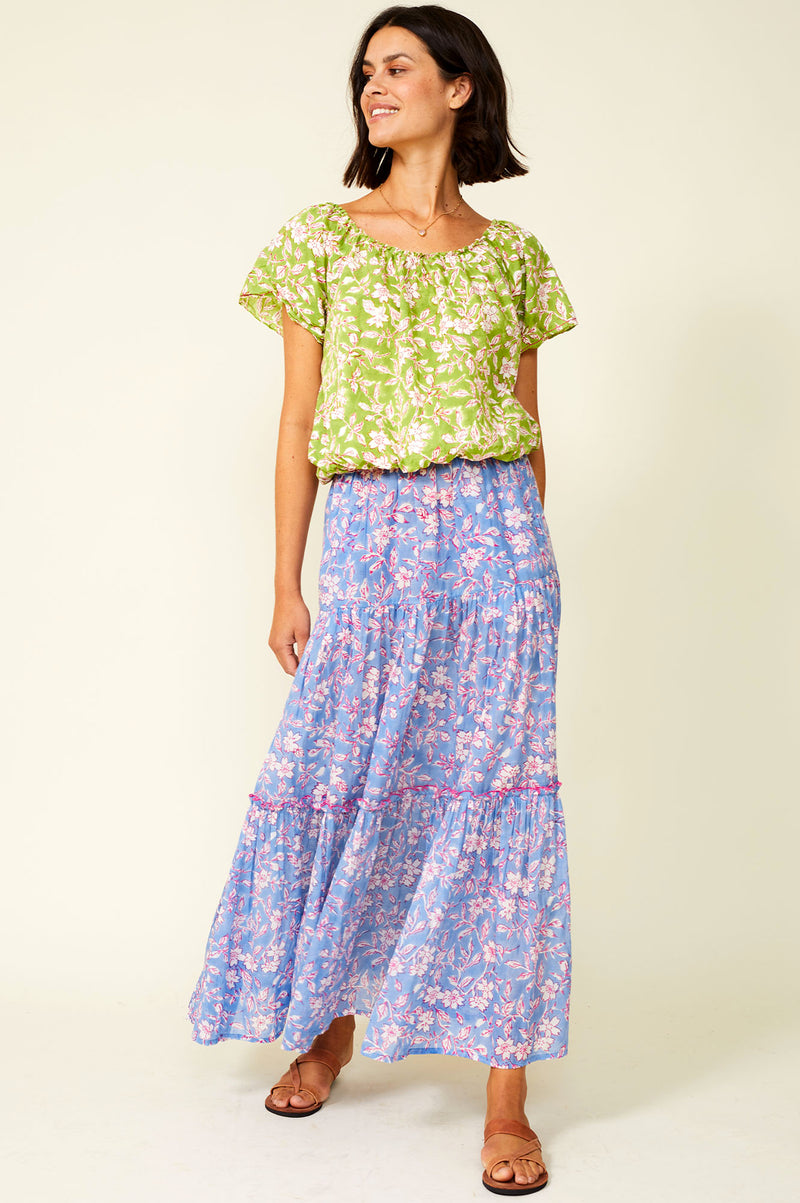 Becks Skirt | Flower Marina Blue