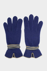 Touchscreen-Wool & Cashmere-Blend-Gloves-Blue