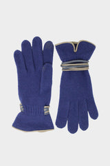 Touchscreen-Wool & Cashmere-Blend-Gloves-Blue