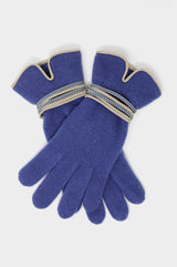 Touchscreen-Wool & Cashmere-Blend-Gloves-Blue