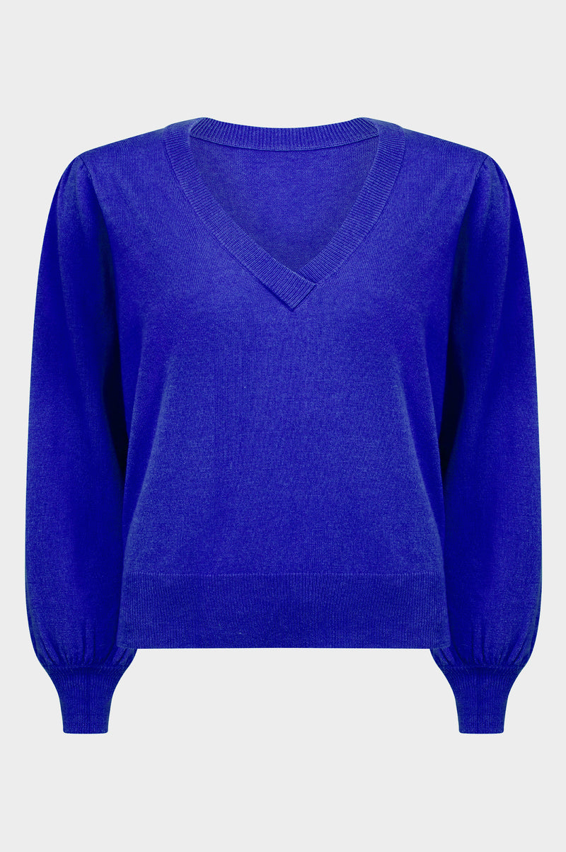 Merino-Cashmere-Blend-V-Neck-Jumper-Cobalt-Blue