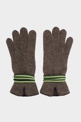 Touchscreen Wool & Cashmere-Blend-Gloves-Brown