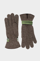 Touchscreen Wool & Cashmere-Blend-Gloves-Brown