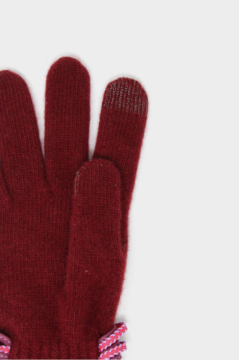 Burgundy sale wool gloves