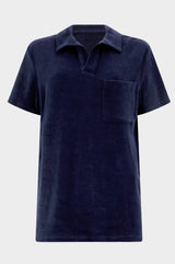 Men's Towelling Polo Shirt | Navy