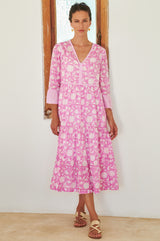 Hayden-Dress-Ornate-Flower-Pink/White